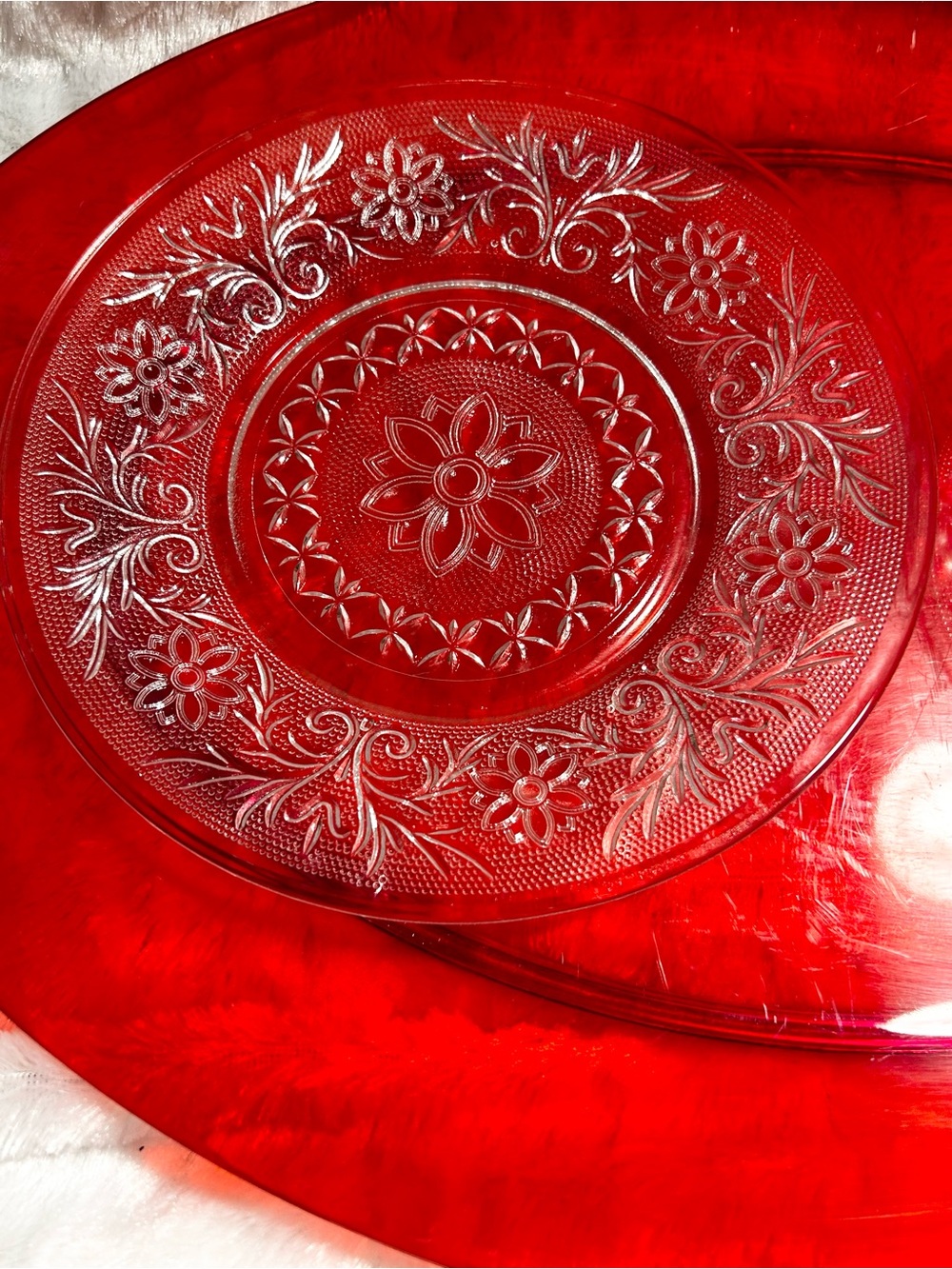 9 Vintage MCM Sandwhich Clear Glass Anchor Hocking 7 15/16" Salad Dinner Plates